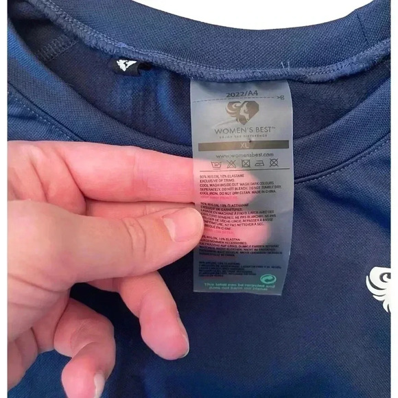 Womens Best Power Seamless Short Sleeve Crop Top Sapphire Blue Size XL - Picture 7 of 8